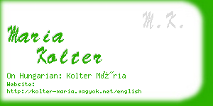 maria kolter business card